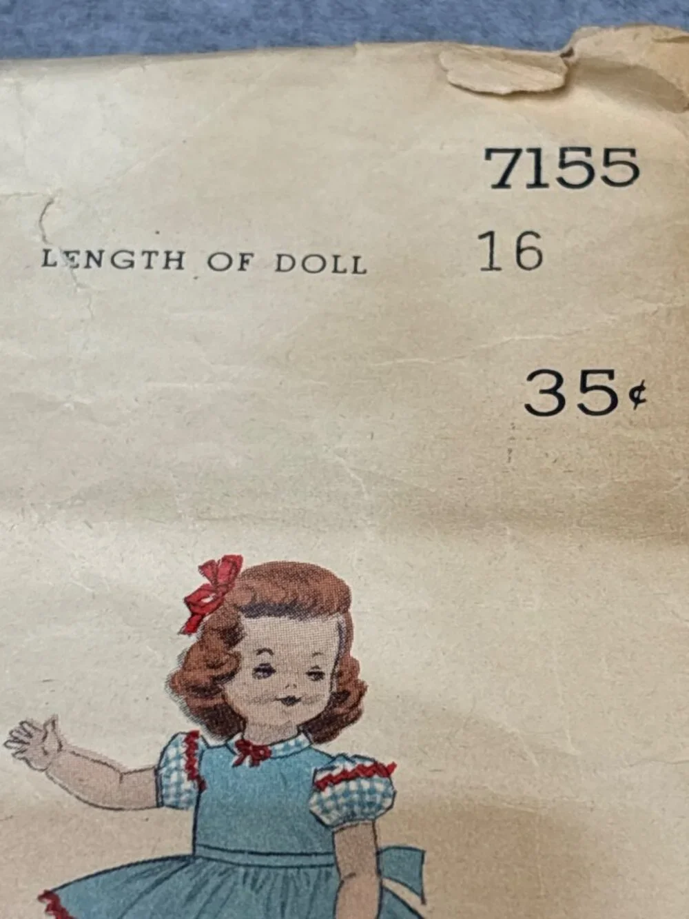 Butterick 7155 Doll Sewing Pattern Wardrobe for Size 16